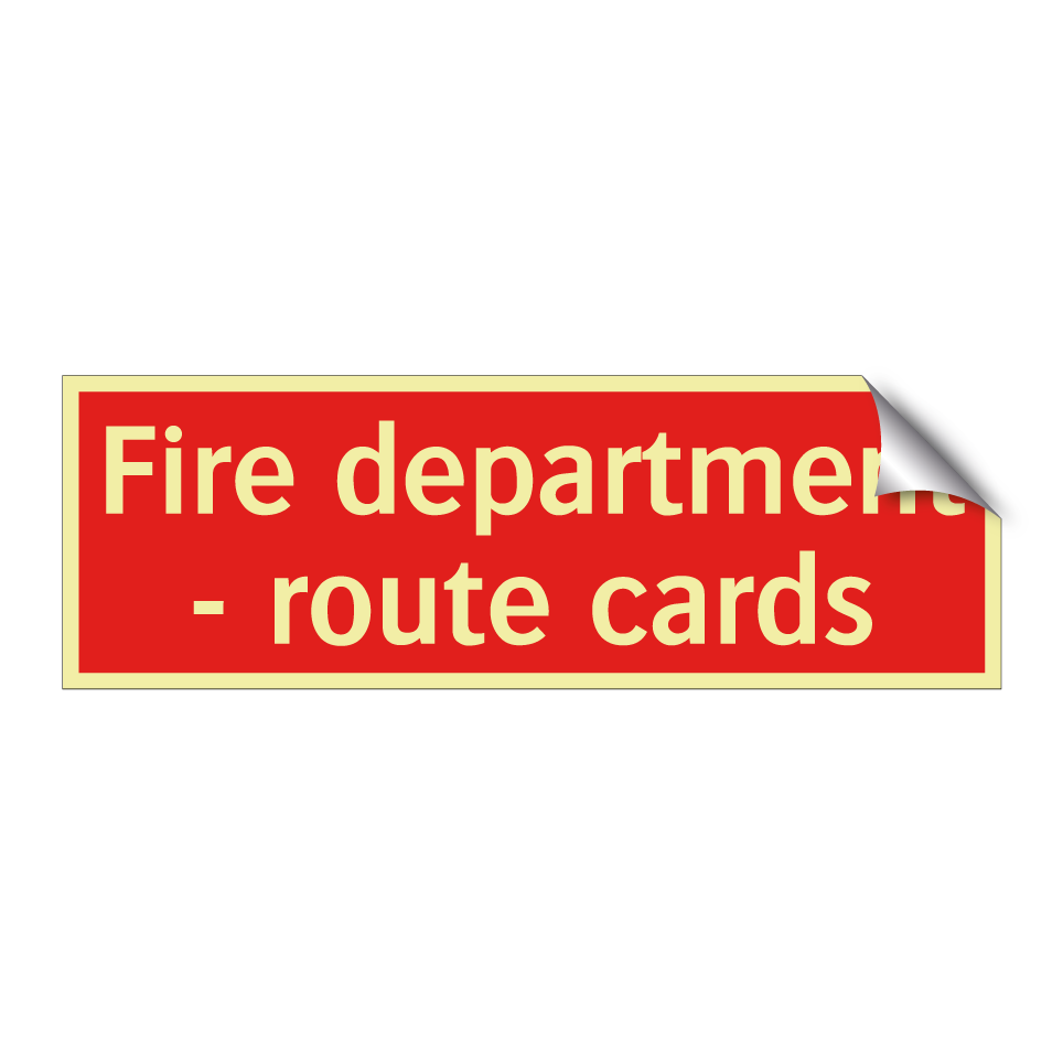 Fire department - route cards