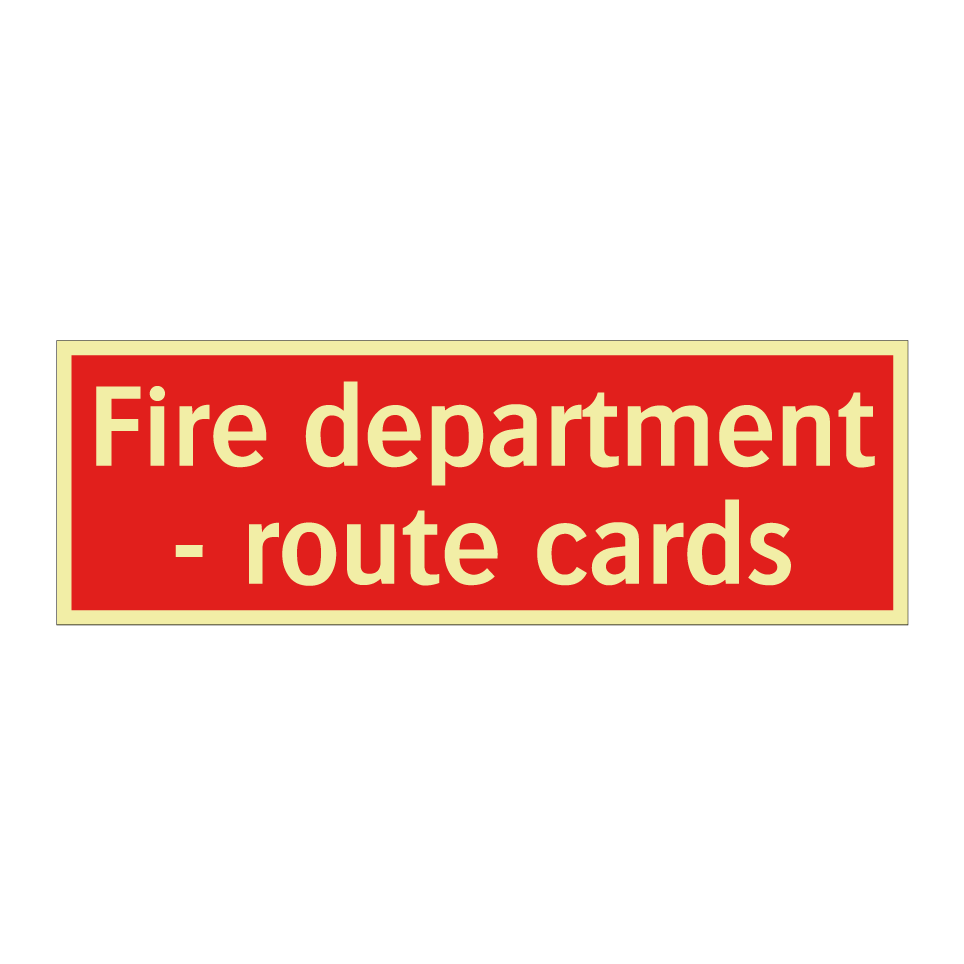 Fire department - route cards