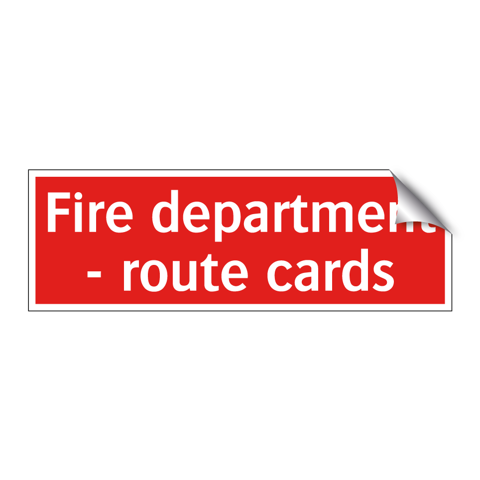 Fire department - route cards