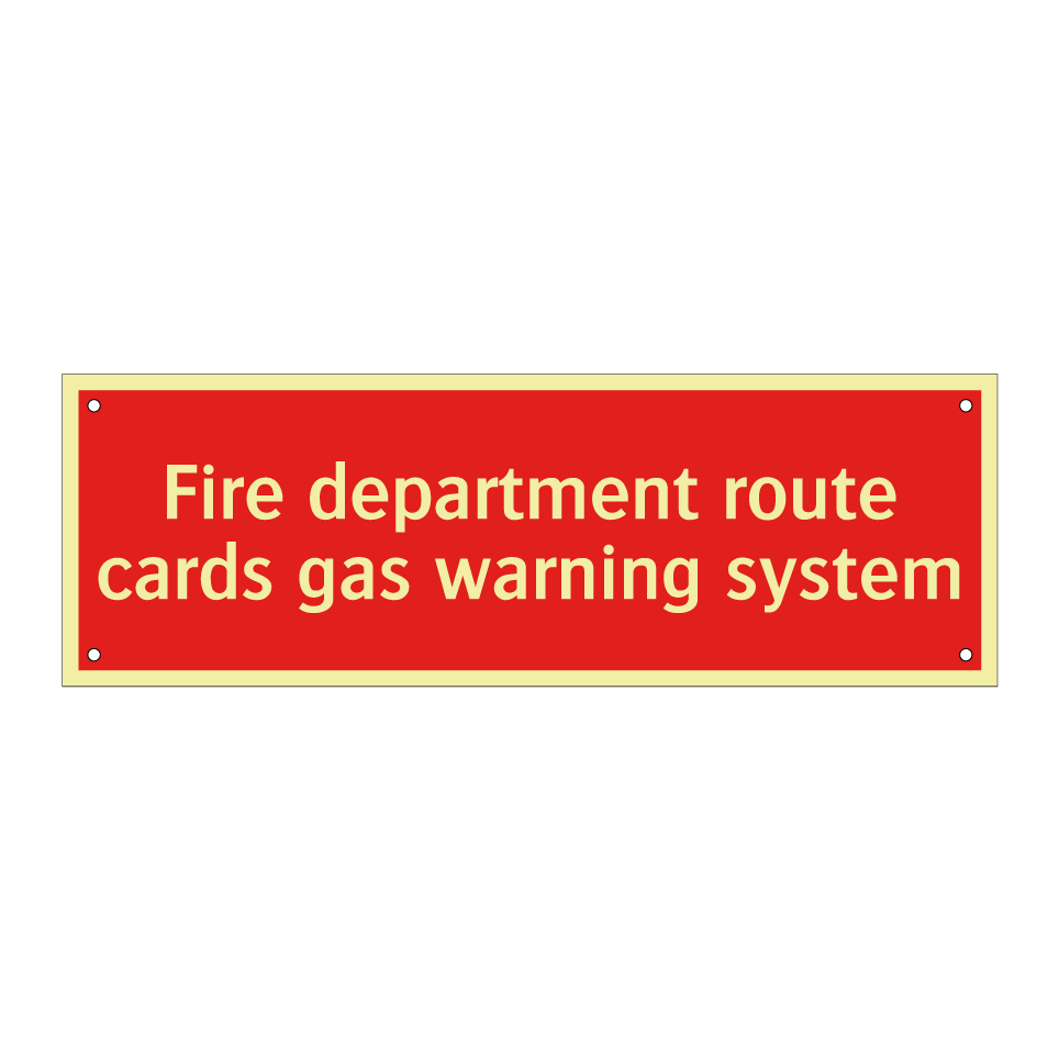 Fire department route cards gas warning system