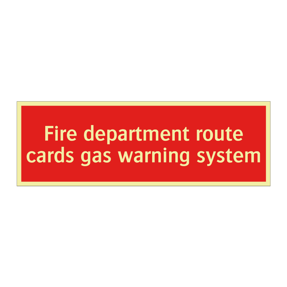 Fire department route cards gas warning system