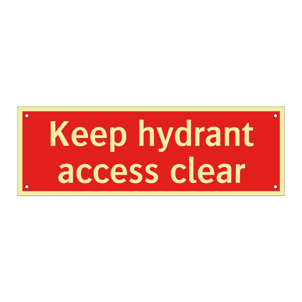 Keep hydrant access clear