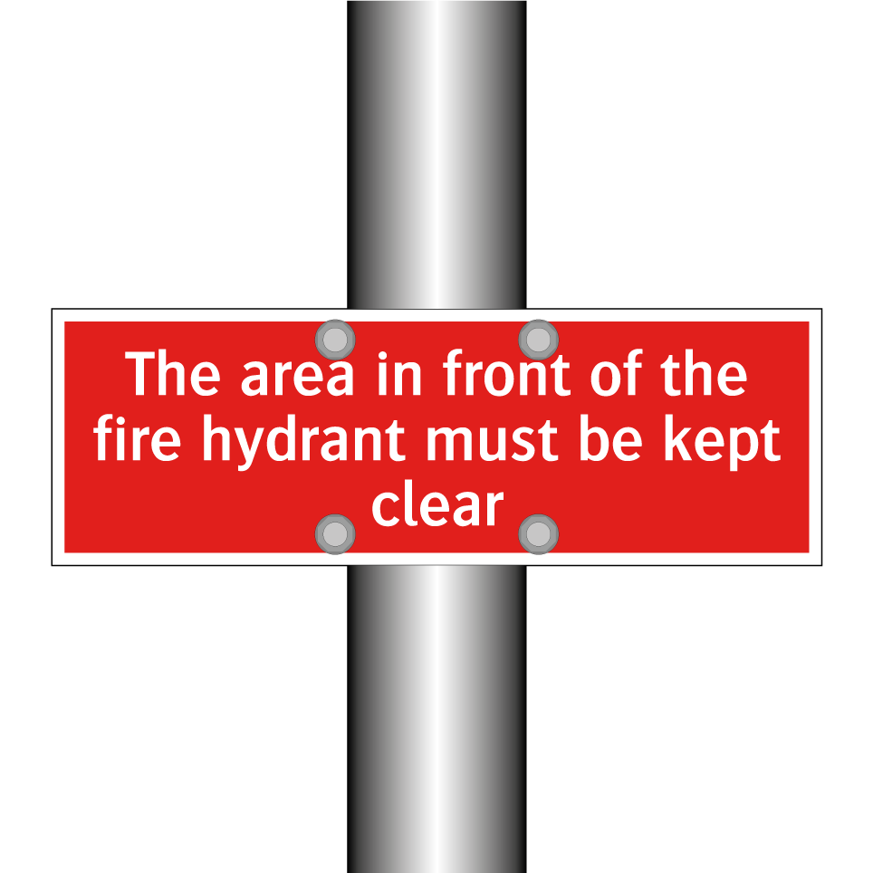 The area in front of the fire hydrant must be kept clear