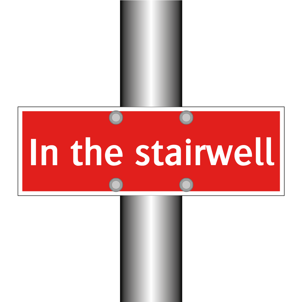 In the stairwell