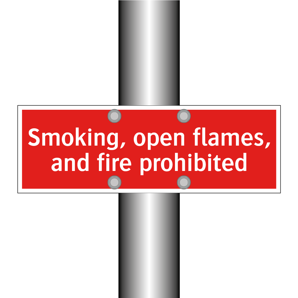Smoking, open flames, and fire prohibited