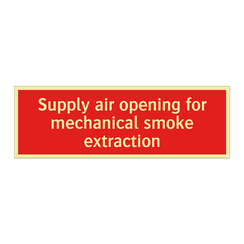 Supply air opening for mechanical smoke extraction