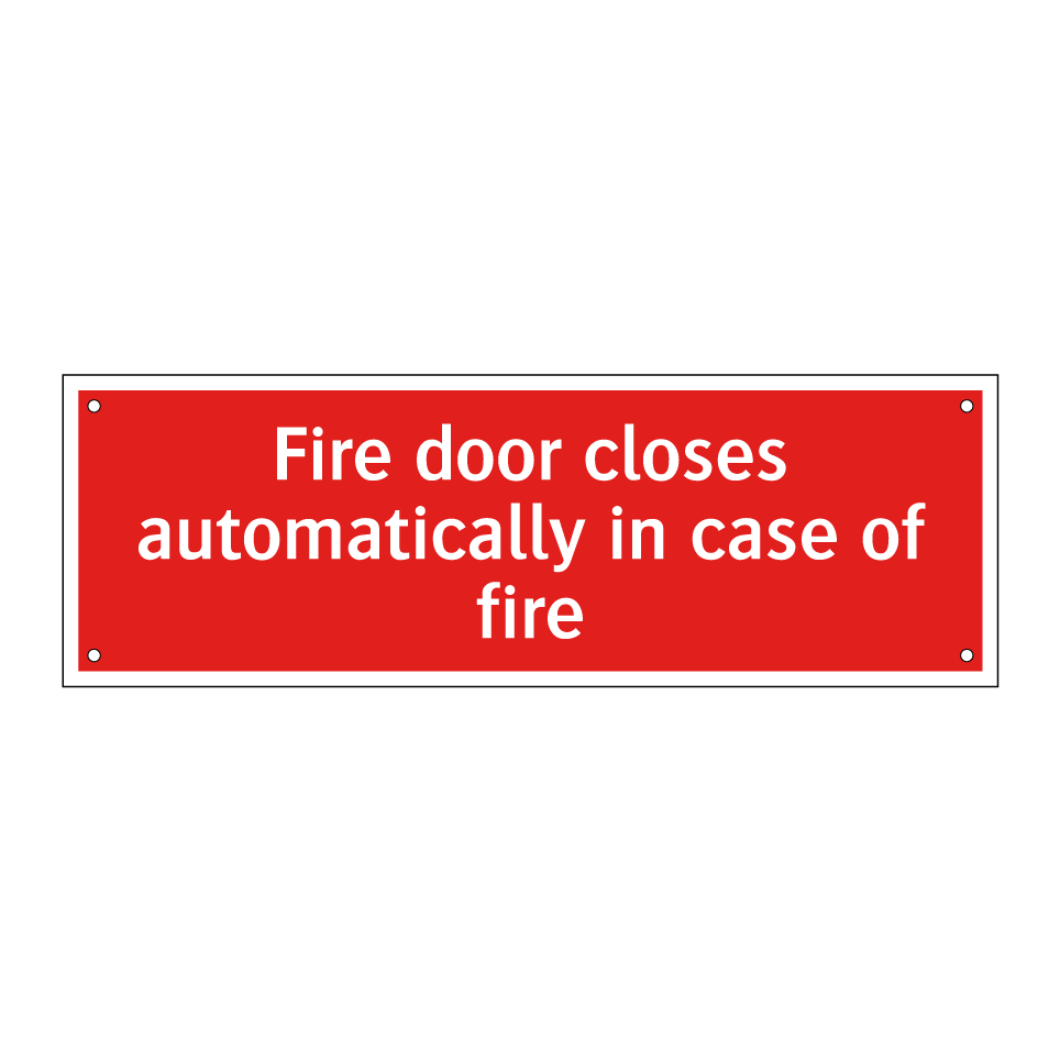 Fire door closes automatically in case of fire