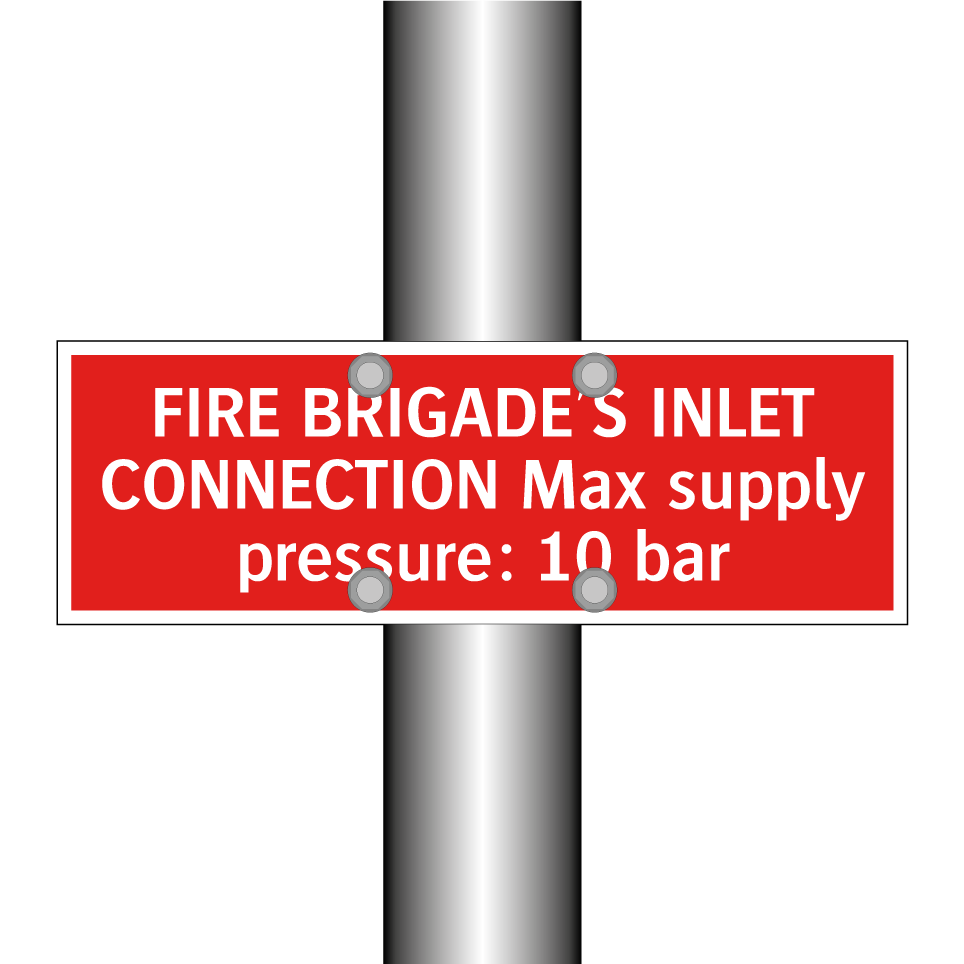 FIRE BRIGADE'S INLET CONNECTION Max supply pressure: 10 bar