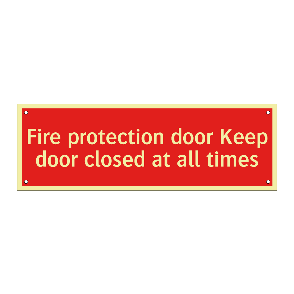 Fire protection door Keep door closed at all times