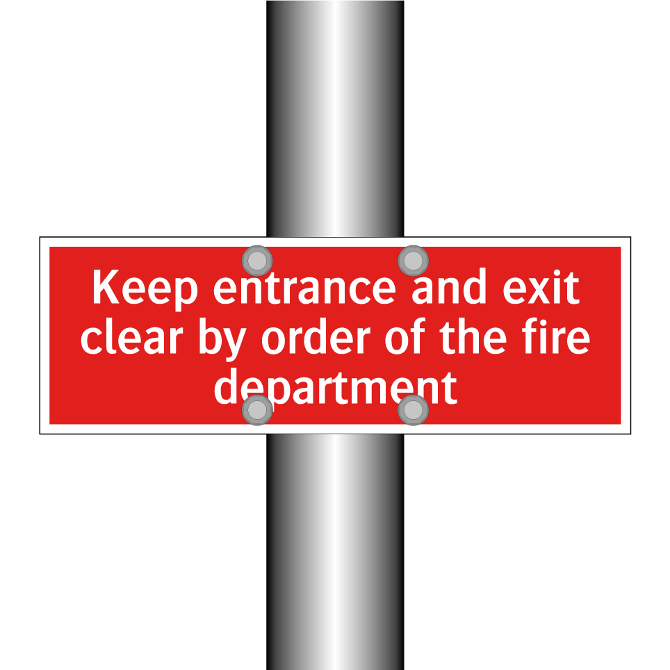 Keep entrance and exit clear by order of the fire department