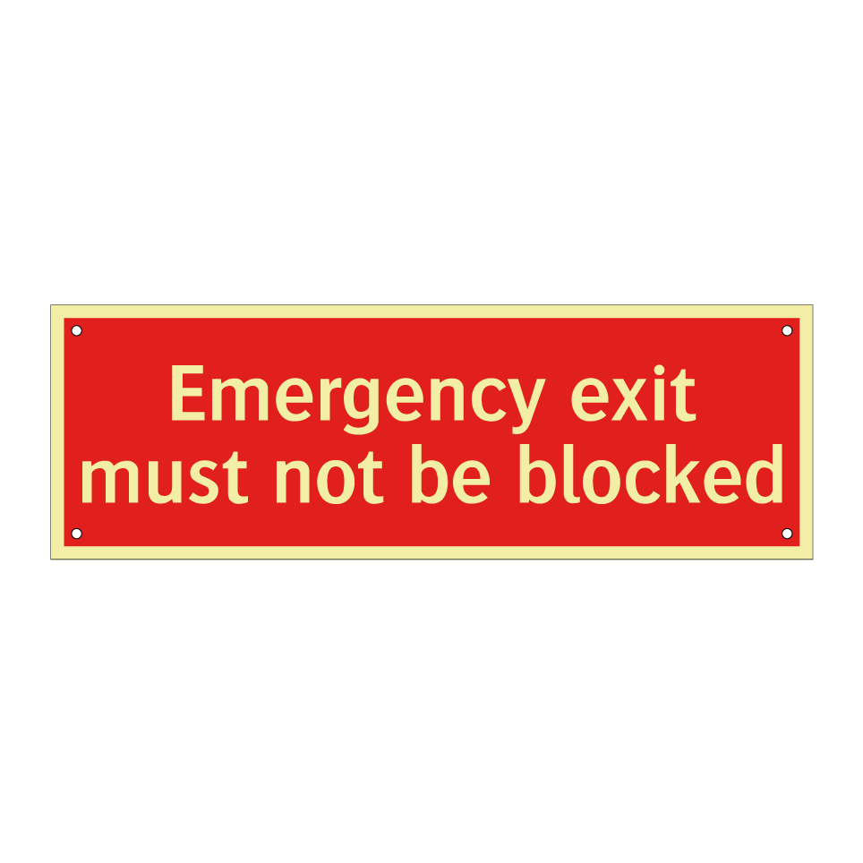 Emergency exit must not be blocked