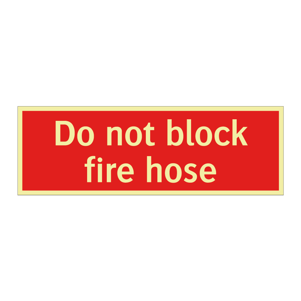 Do not block fire hose