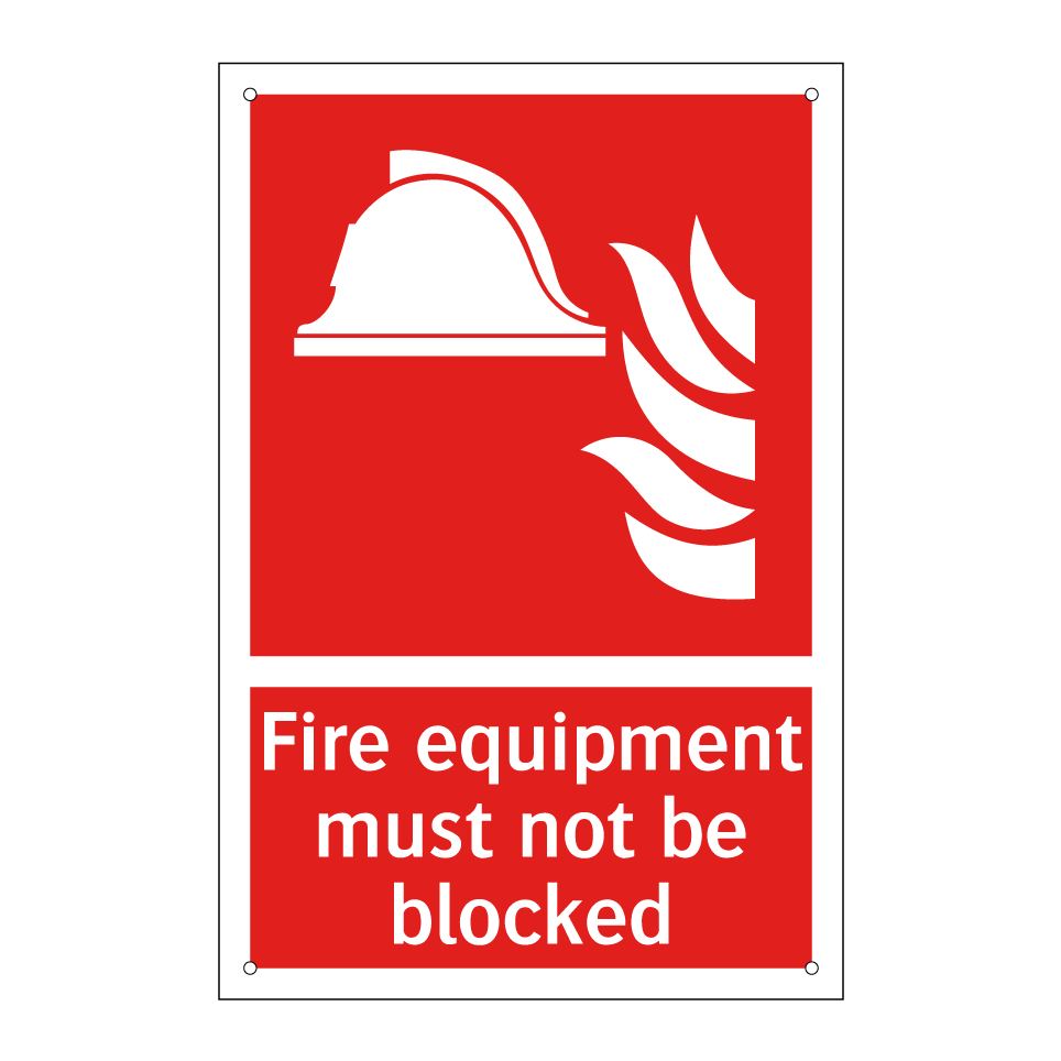 Fire equipment must not be blocked