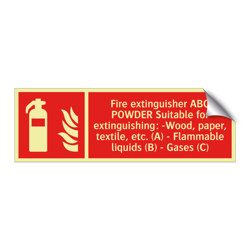 Fire extinguisher ABC POWDER Suitable for extinguishing: -Wood, paper, textile, etc. (A) - Flammable liquids (B) - Gases (C)