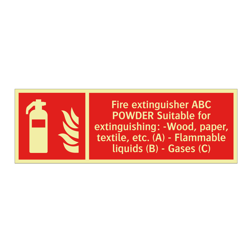 Fire extinguisher ABC POWDER Suitable for extinguishing: -Wood, paper, textile, etc. (A) - Flammable liquids (B) - Gases (C)