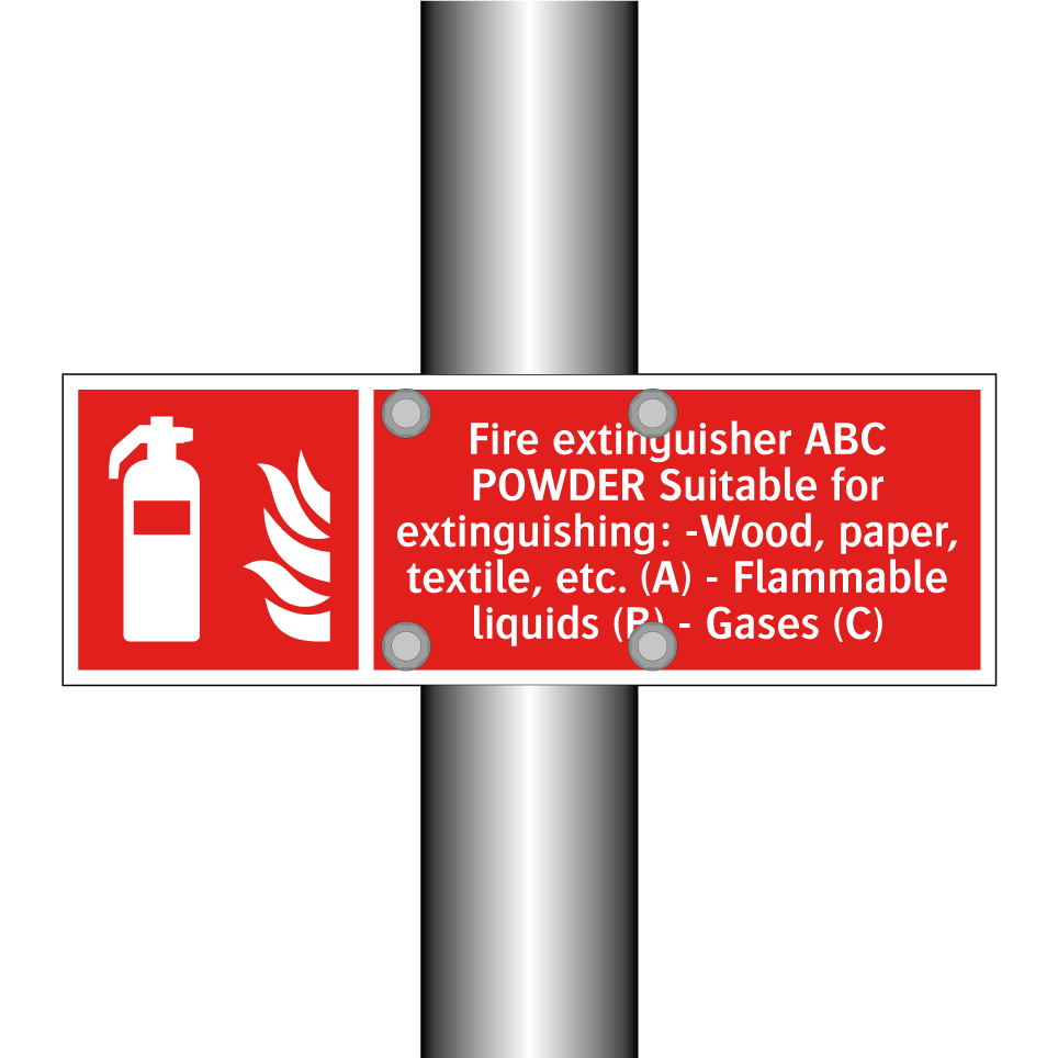 Fire extinguisher ABC POWDER Suitable for extinguishing: -Wood, paper, textile, etc. (A) - Flammable liquids (B) - Gases (C)