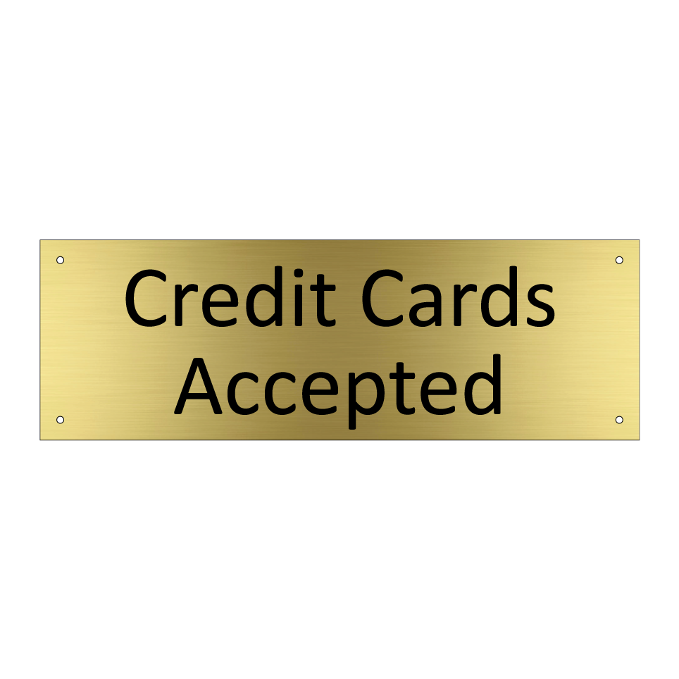 Credit Cards Accepted