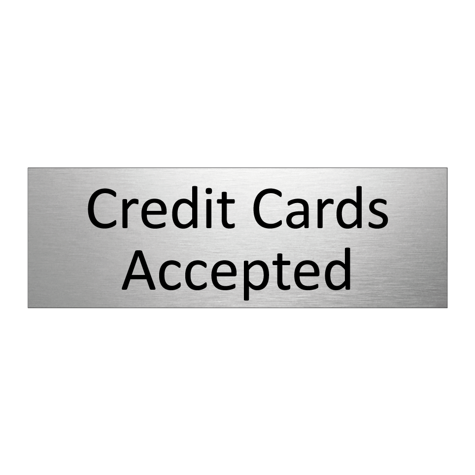 Credit Cards Accepted