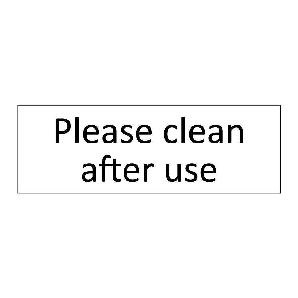 Please clean after use