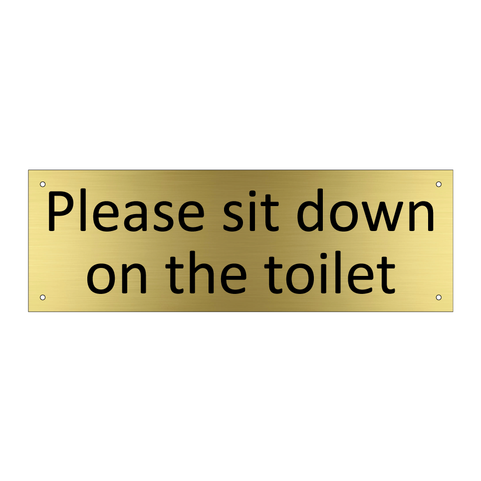 Please sit down on the toilet