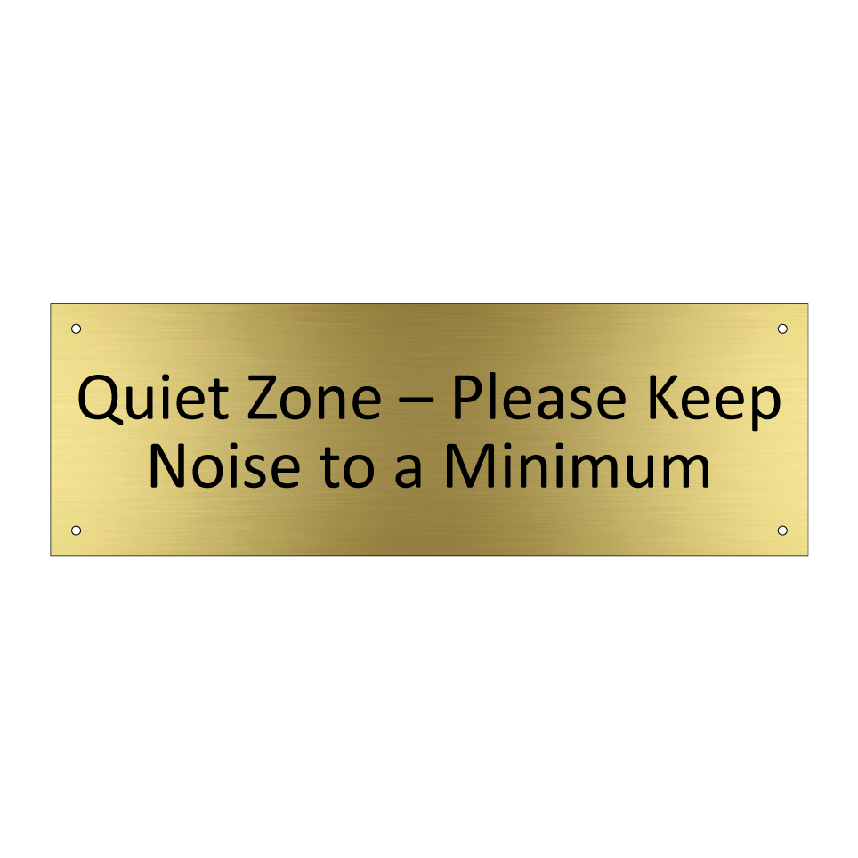 Quiet Zone – Please Keep Noise to a Minimum