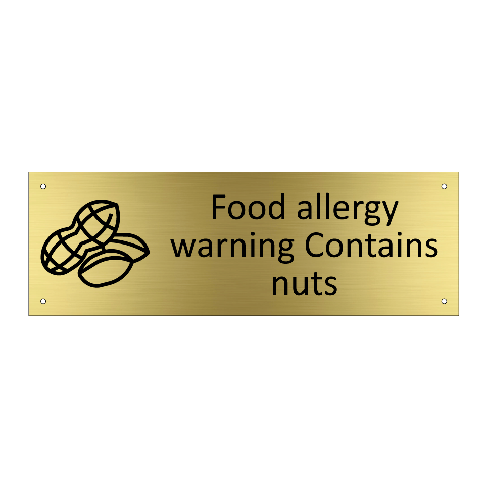Food allergy warning Contains nuts