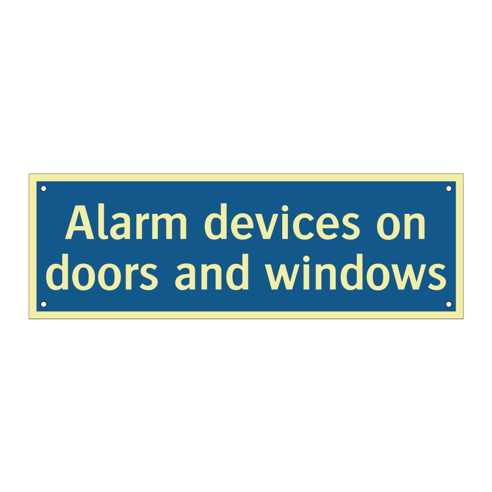 Alarm devices on doors and windows