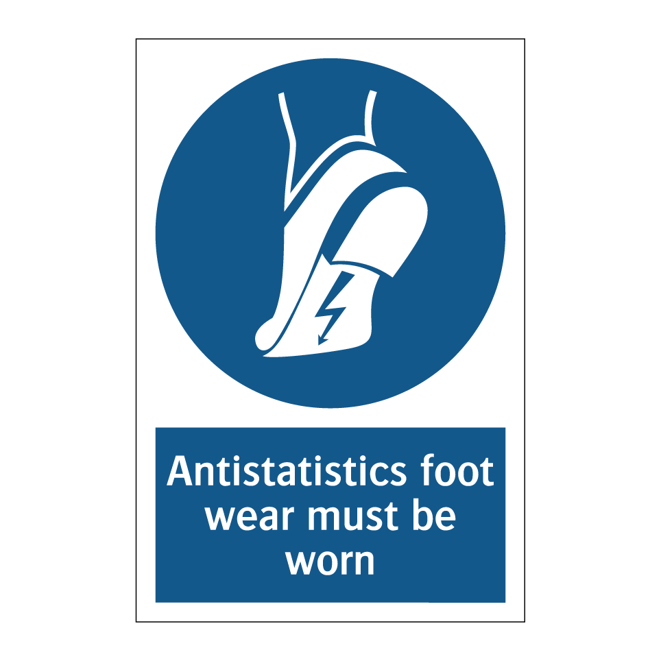Antistatistics foot wear must be worn