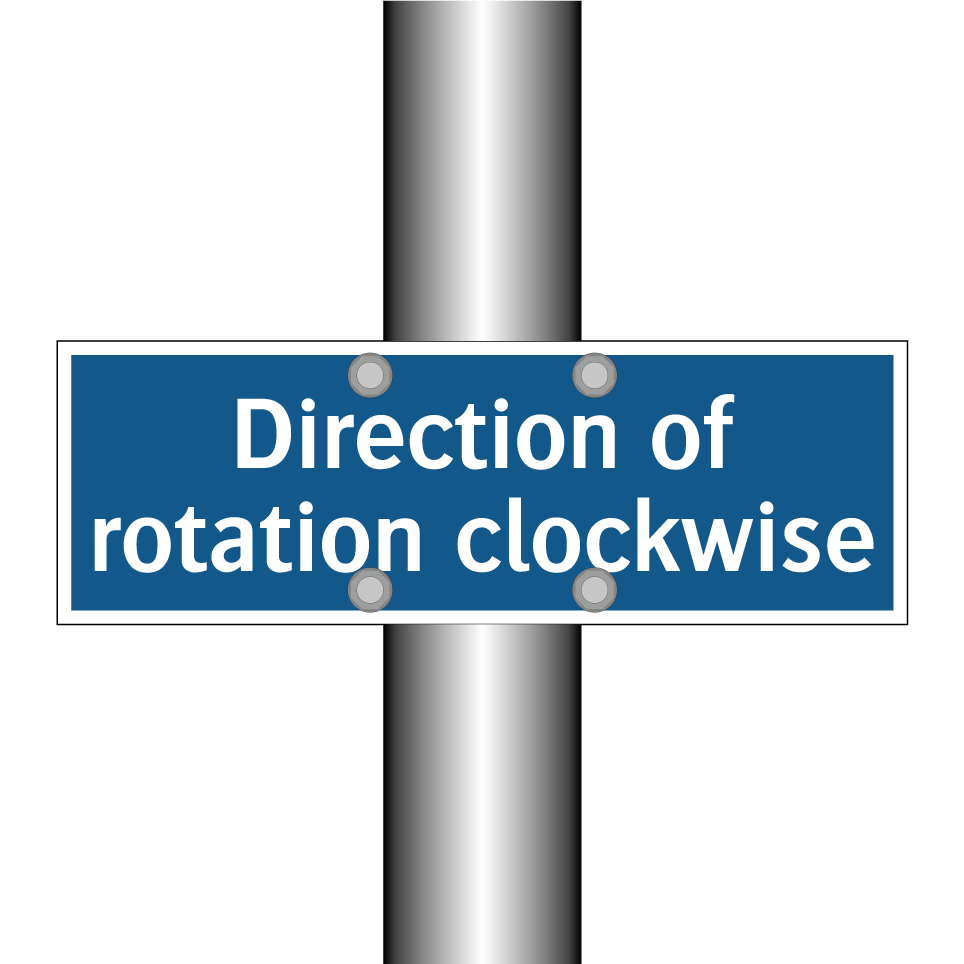 Direction of rotation clockwise