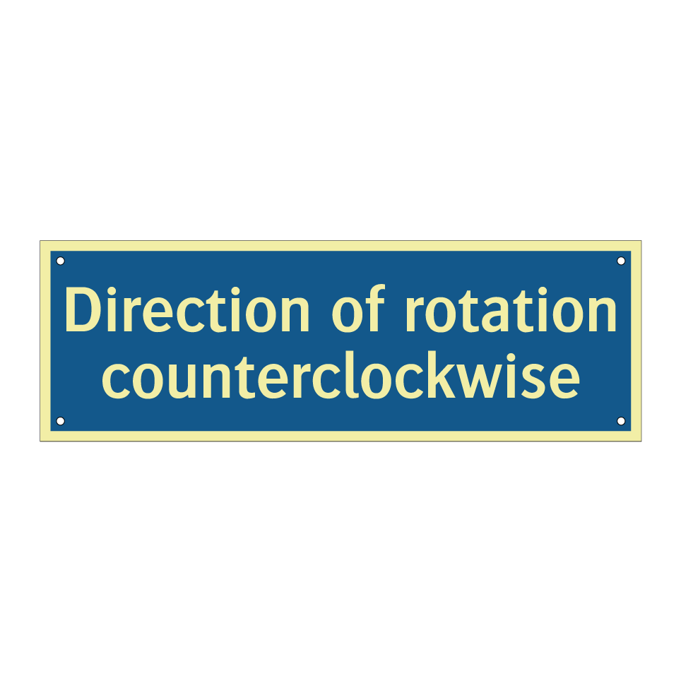 Direction of rotation counterclockwise