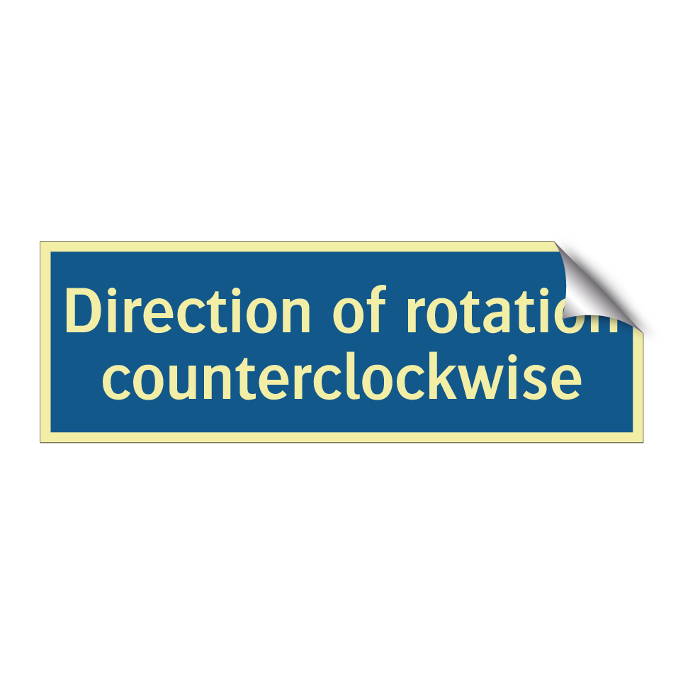 Direction of rotation counterclockwise