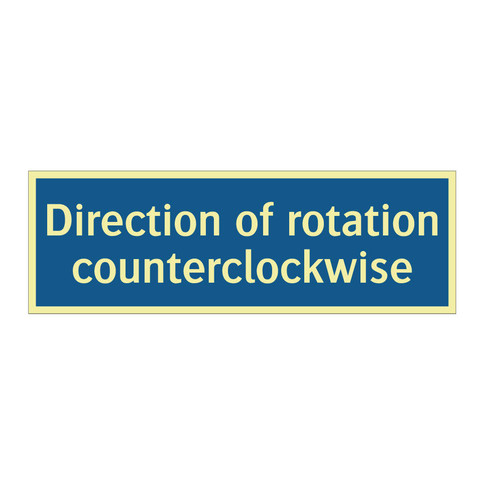 Direction of rotation counterclockwise