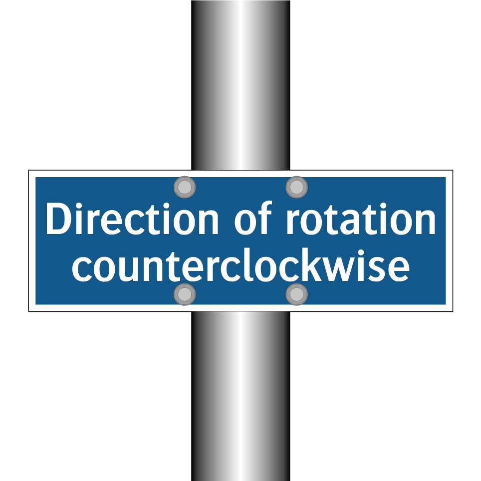 Direction of rotation counterclockwise