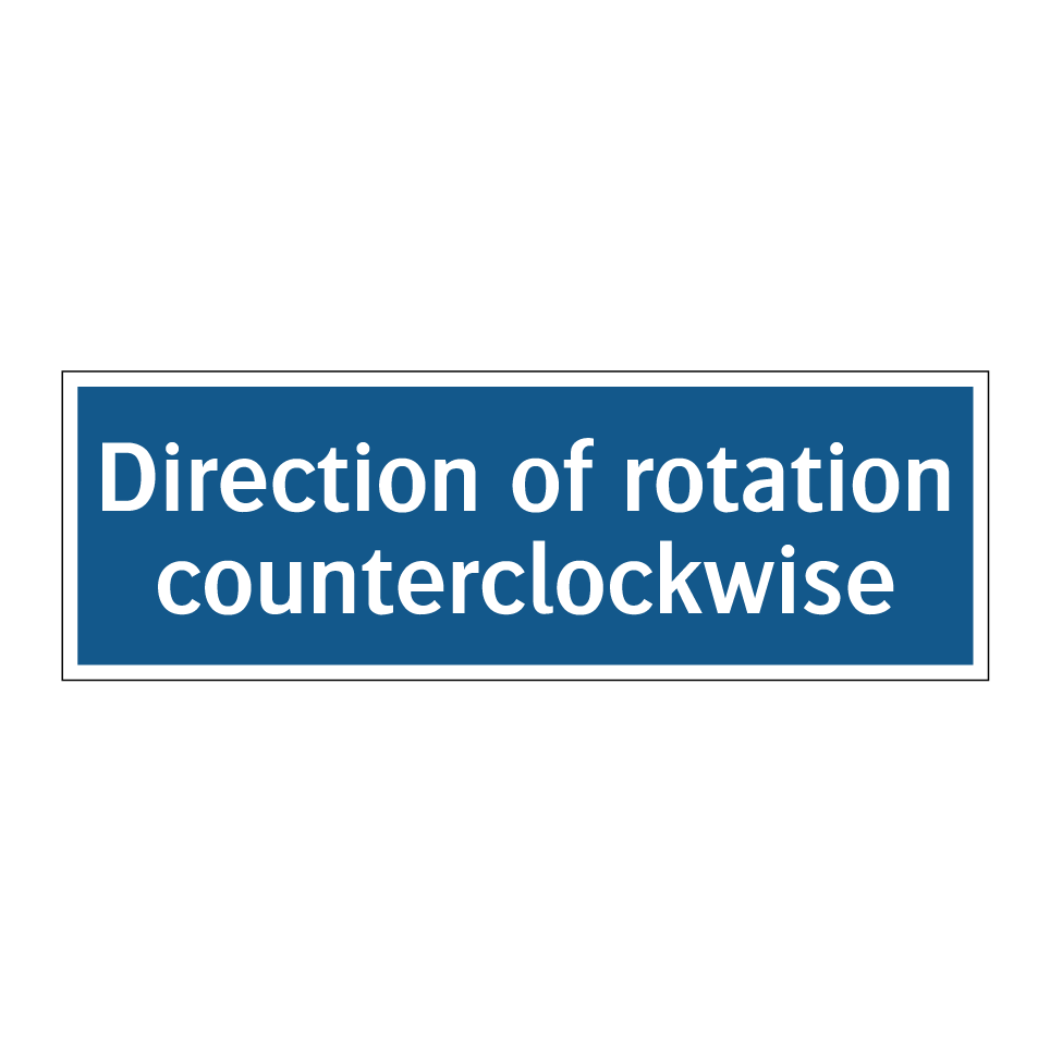 Direction of rotation counterclockwise