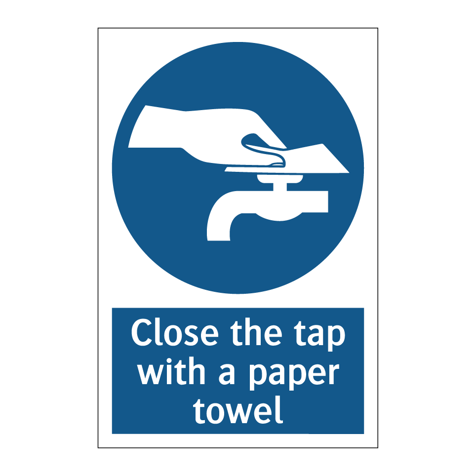 Close the tap with a paper towel