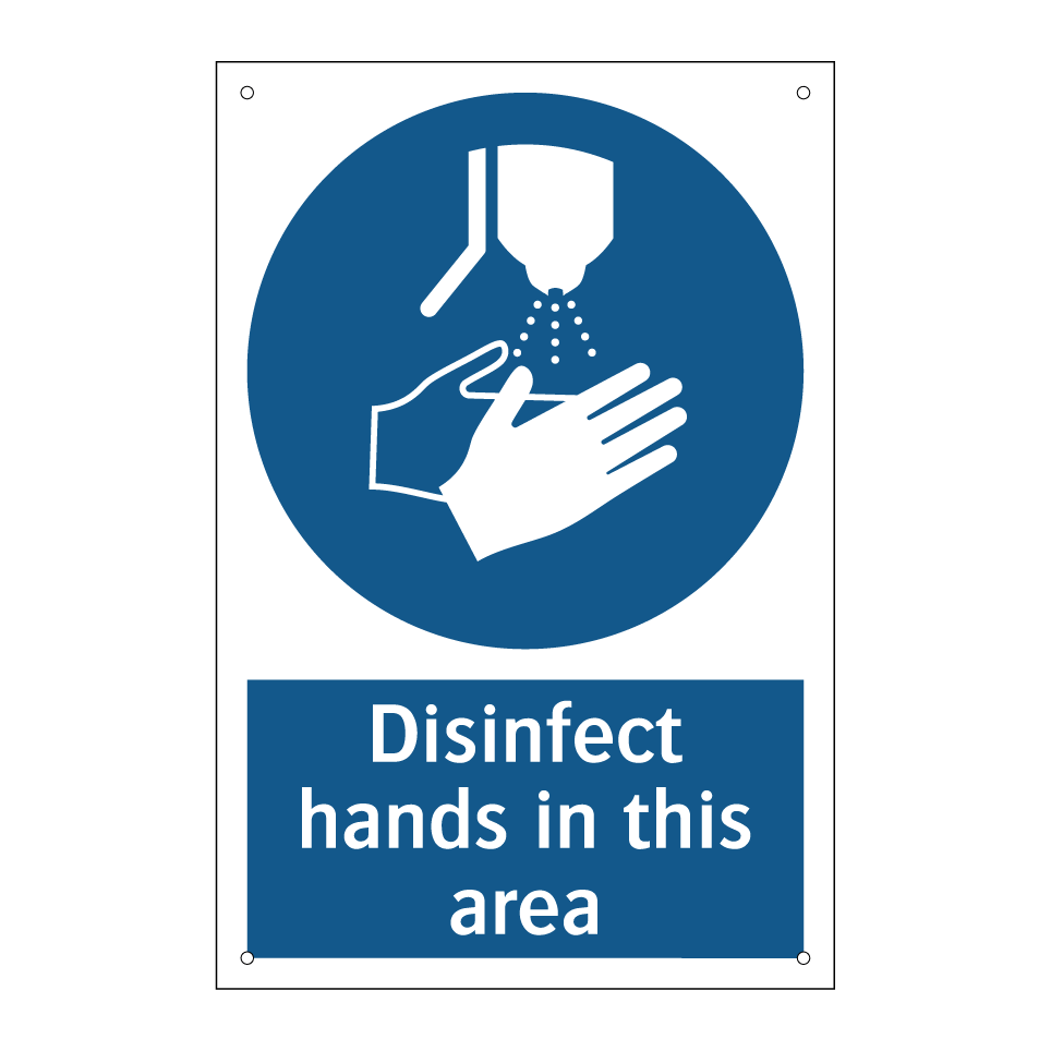 Disinfect hands in this area