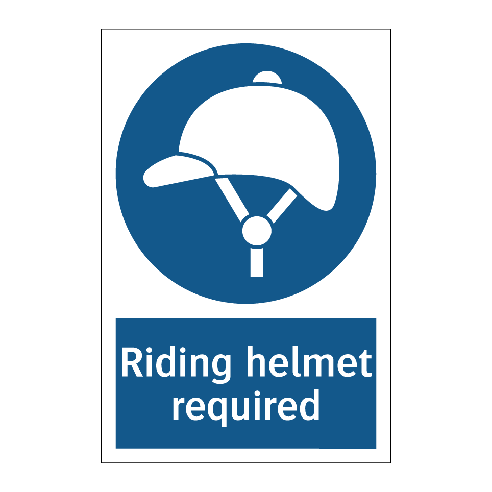 Riding helmet required