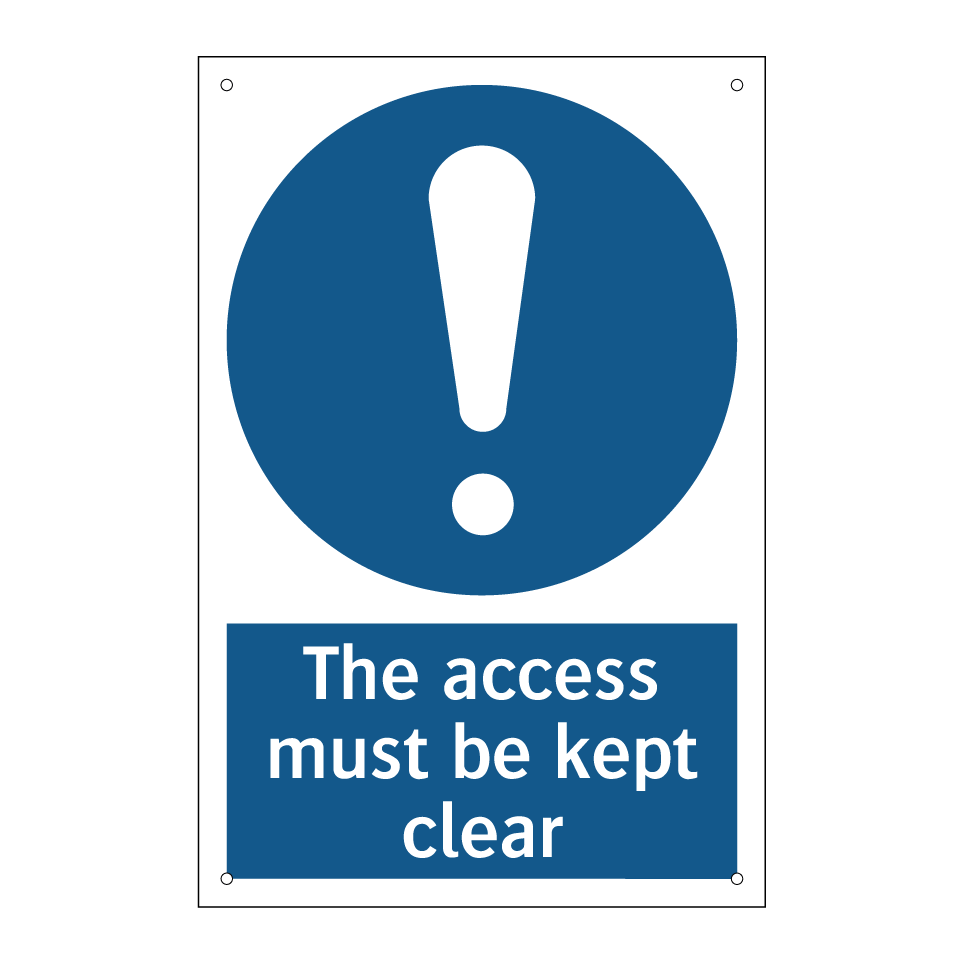 The access must be kept clear