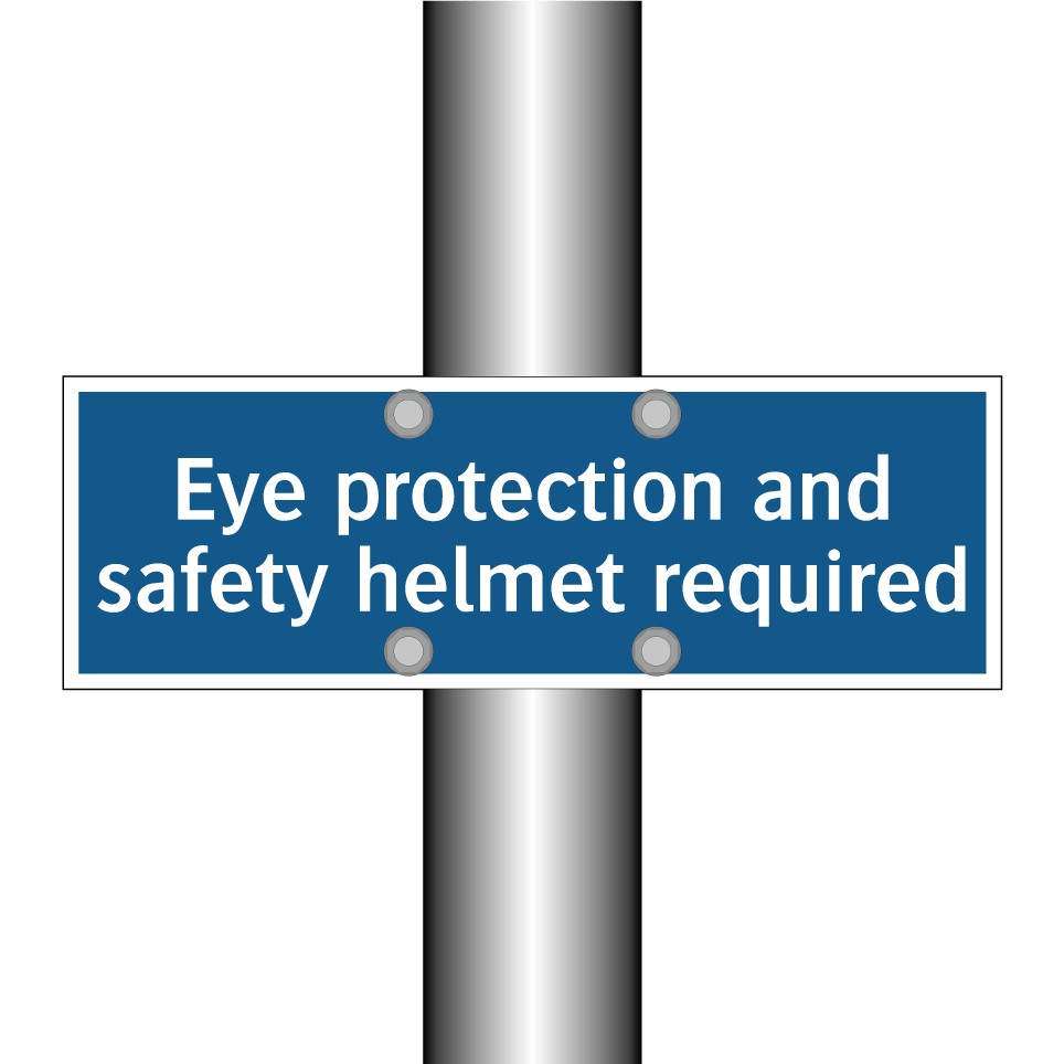 Eye protection and safety helmet required