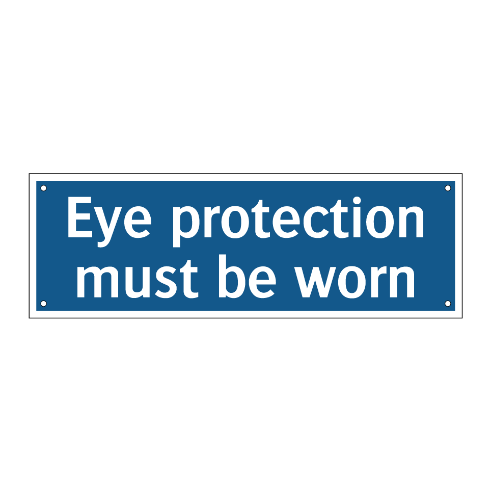 Eye protection must be worn