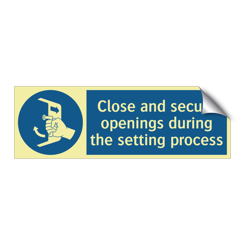 Close and secure openings during the setting process