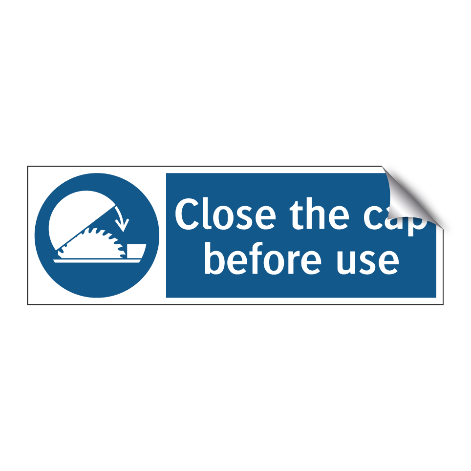 Close the cap before use