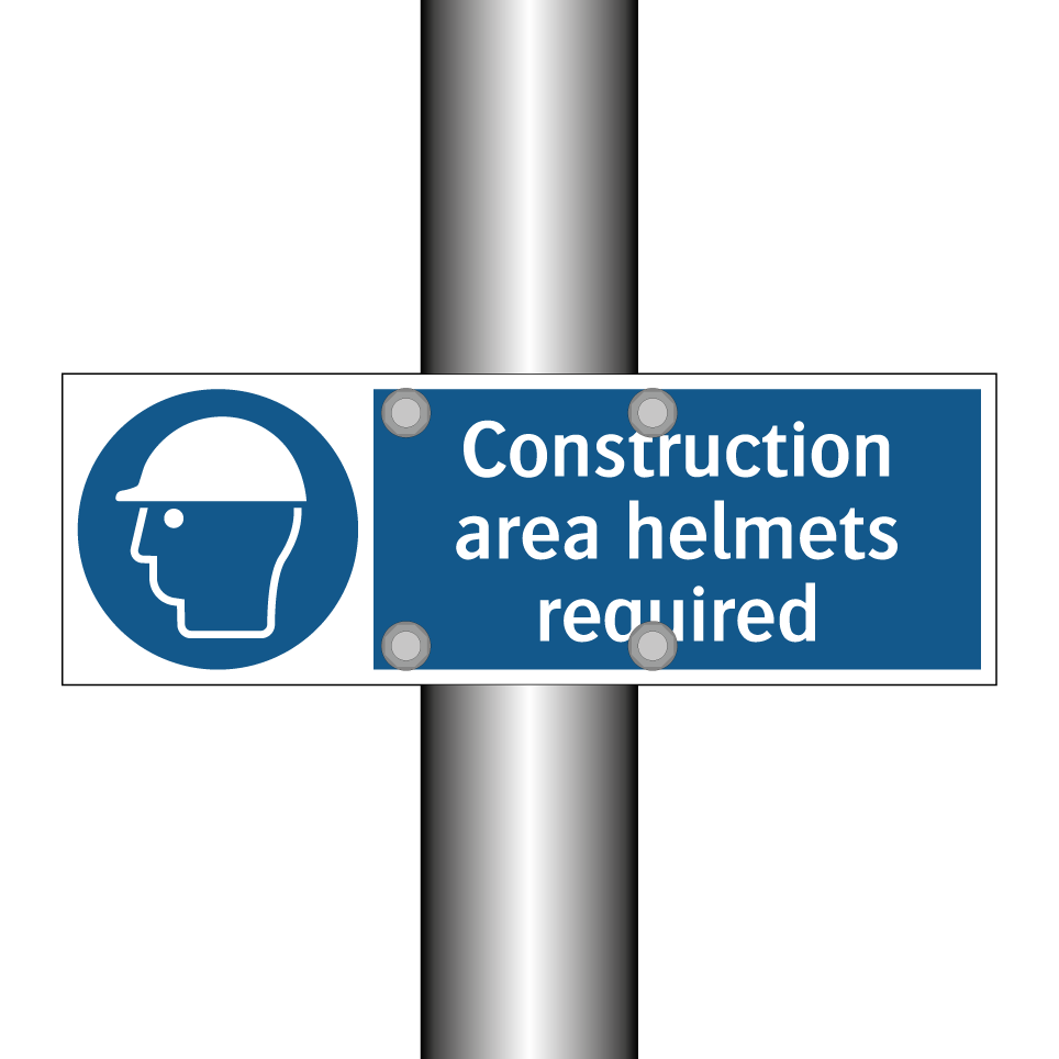 Construction area helmets required