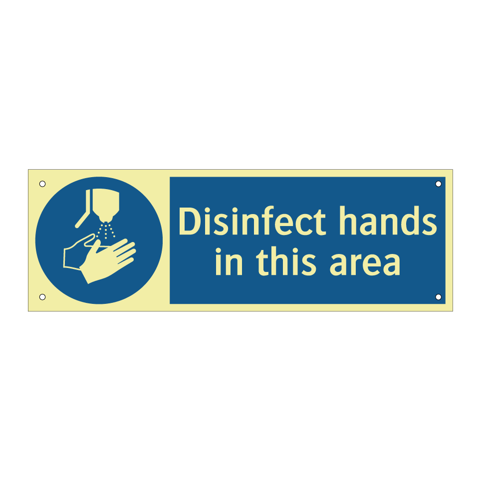 Disinfect hands in this area