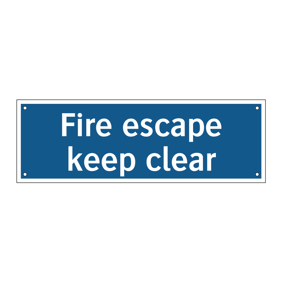 Fire escape keep clear