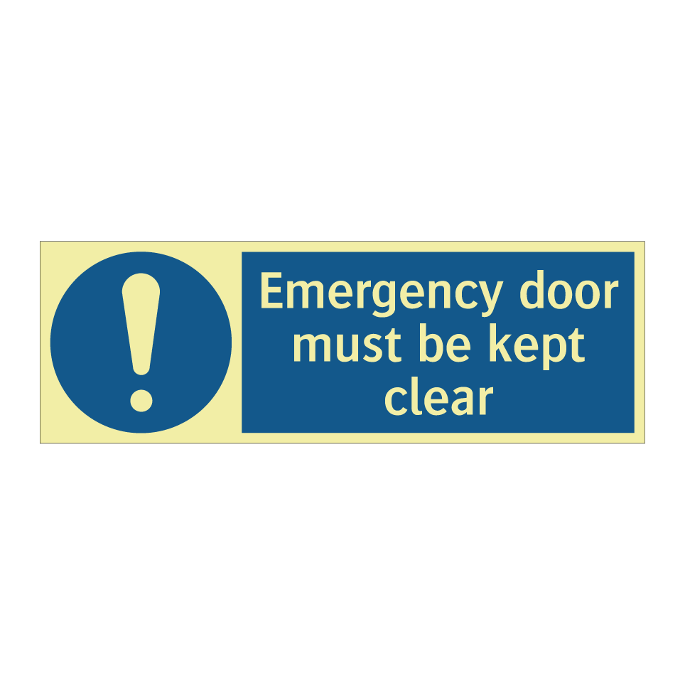 Emergency door must be kept clear