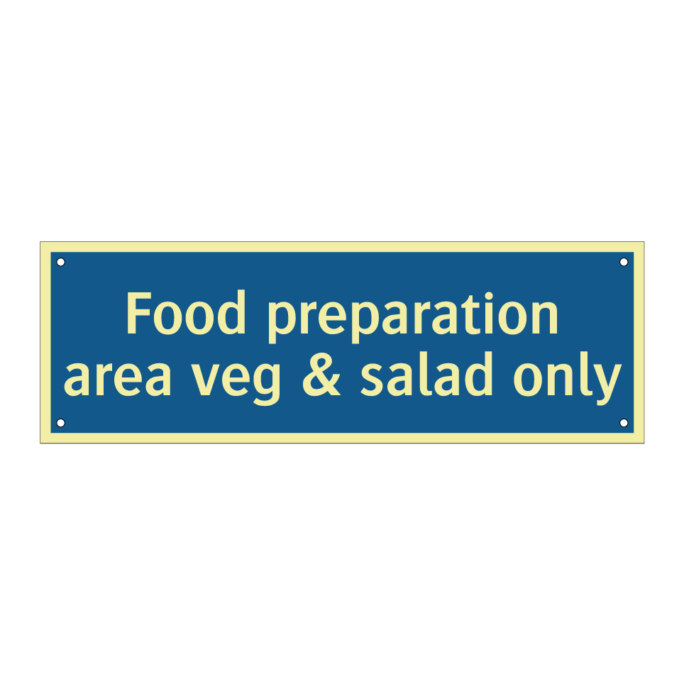 Food preparation area veg & salad only