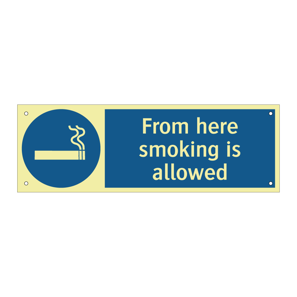 From here smoking is allowed
