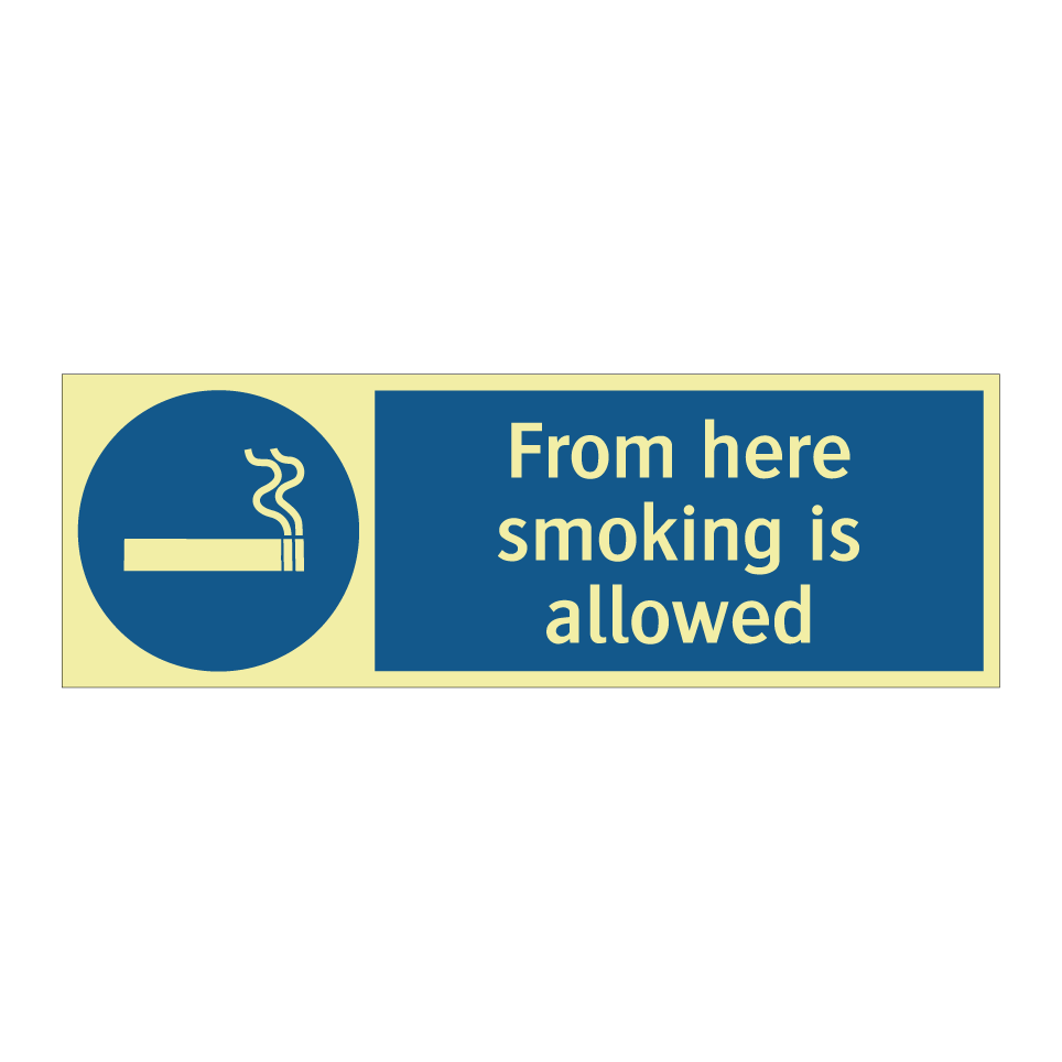 From here smoking is allowed