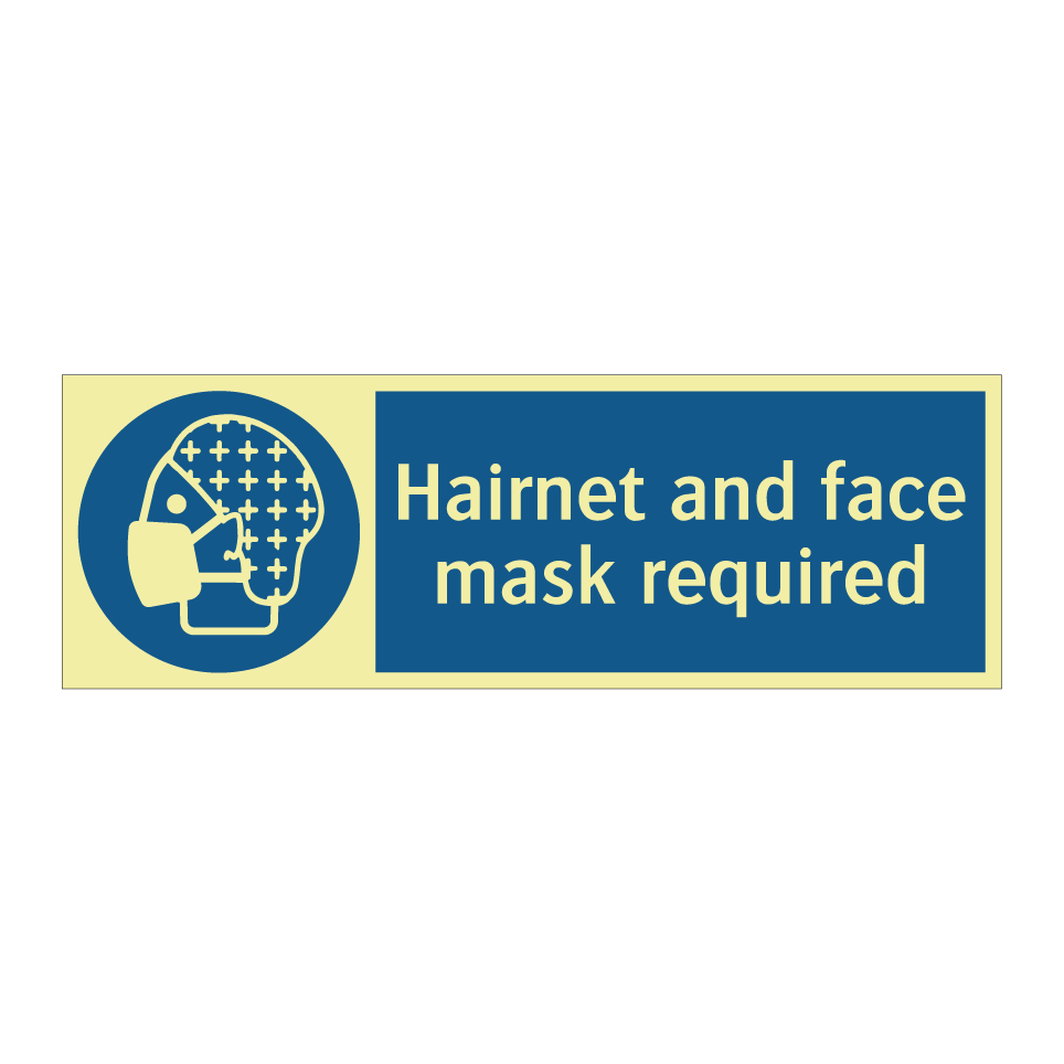 Hairnet and face mask required